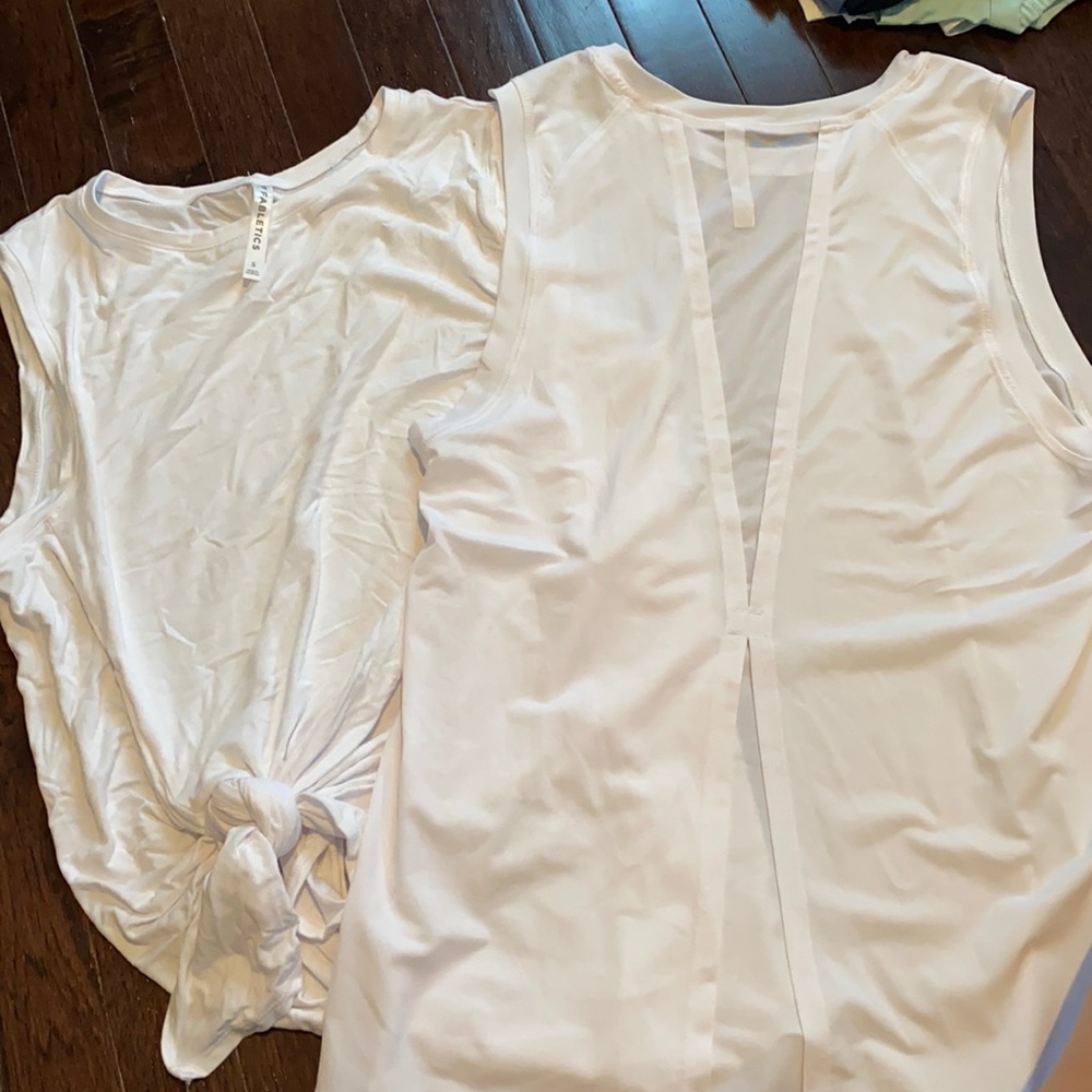 White Fabletics Tanks
